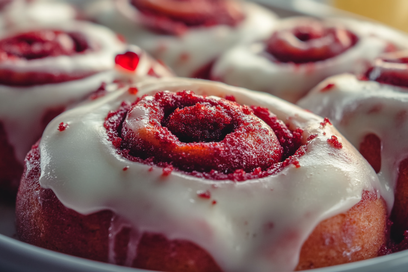 Valentine’s Red Velvet Cinnamon Rolls