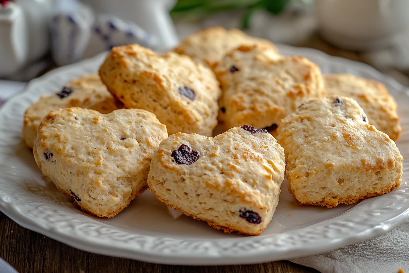 Valentine Heart-Shaped Scones