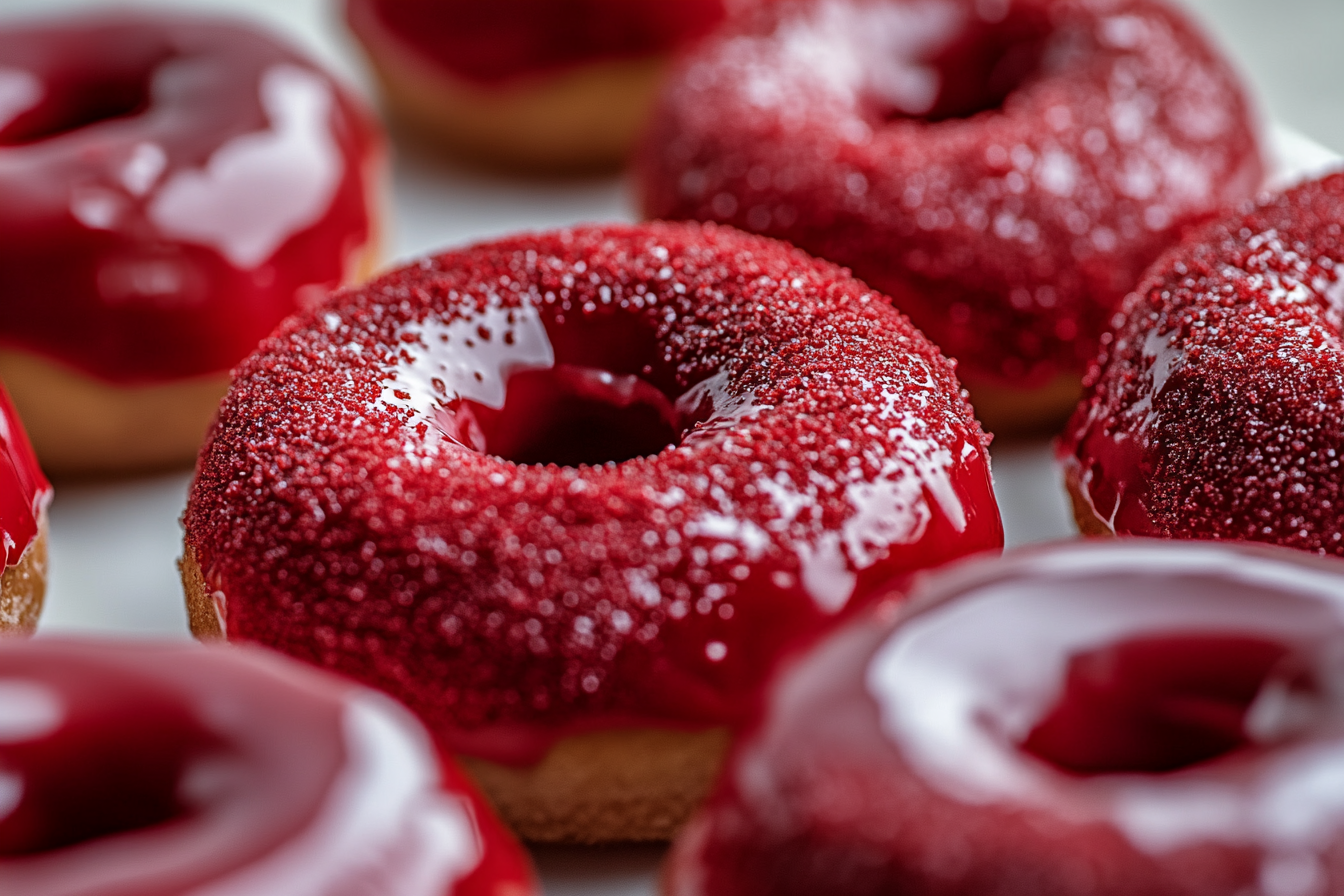 Baked Red Velvet Donuts with Cream Cheese Glaze