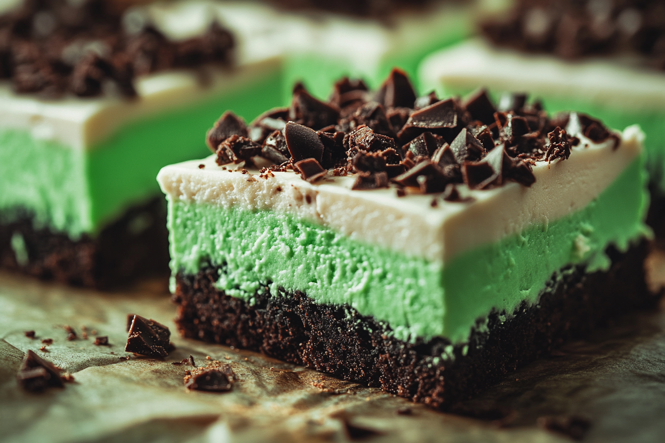 Grasshopper Cheesecake Bars