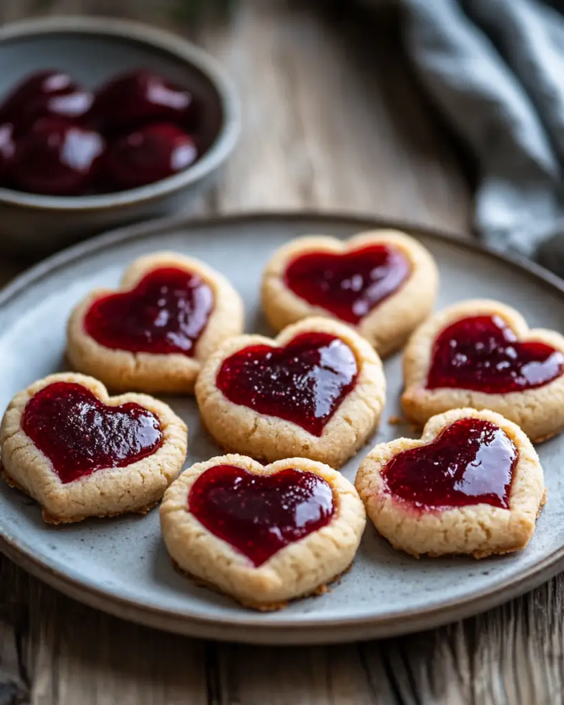 Heart Jam Cookies (Thumbprint Hearts) 4 Heart Jam Cookies (Thumbprint Hearts)