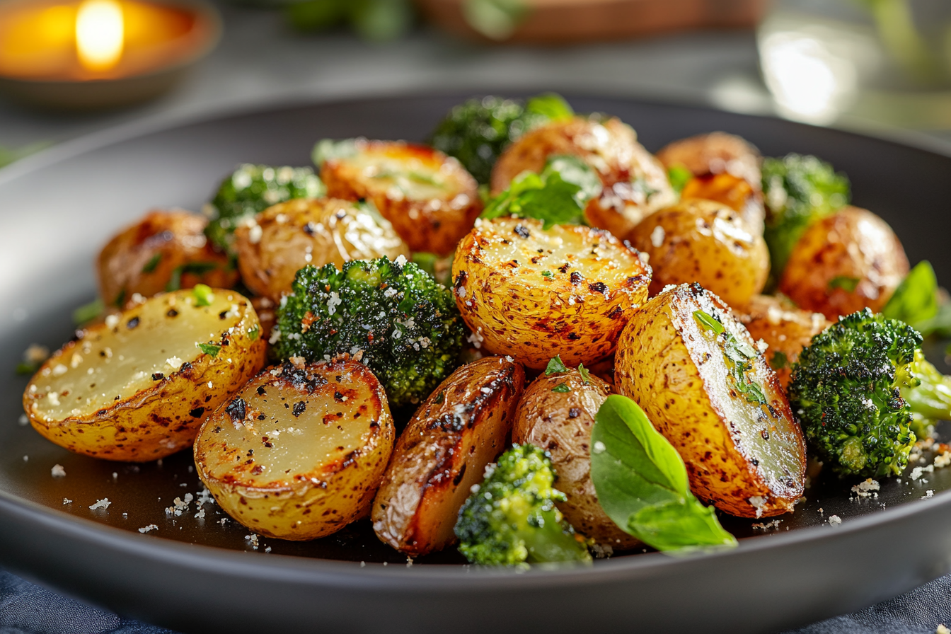 Roasted Parmesan Potatoes & Broccoli