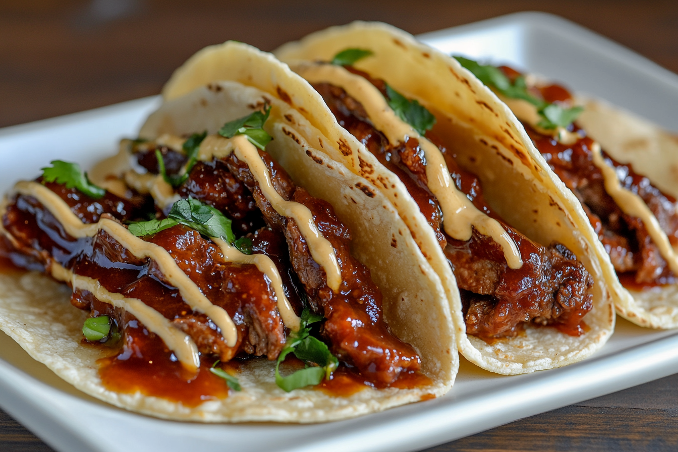 Garlic Butter Honey BBQ Beef Taco Recipe