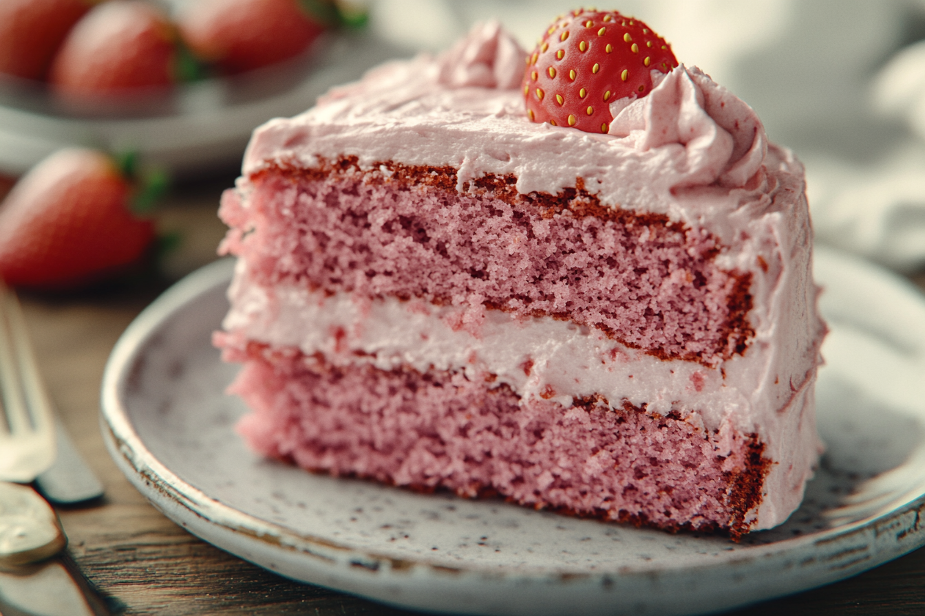 Strawberry Cake with Frosting