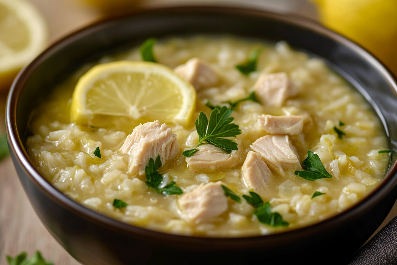 Lemony Turkey Rice Soup