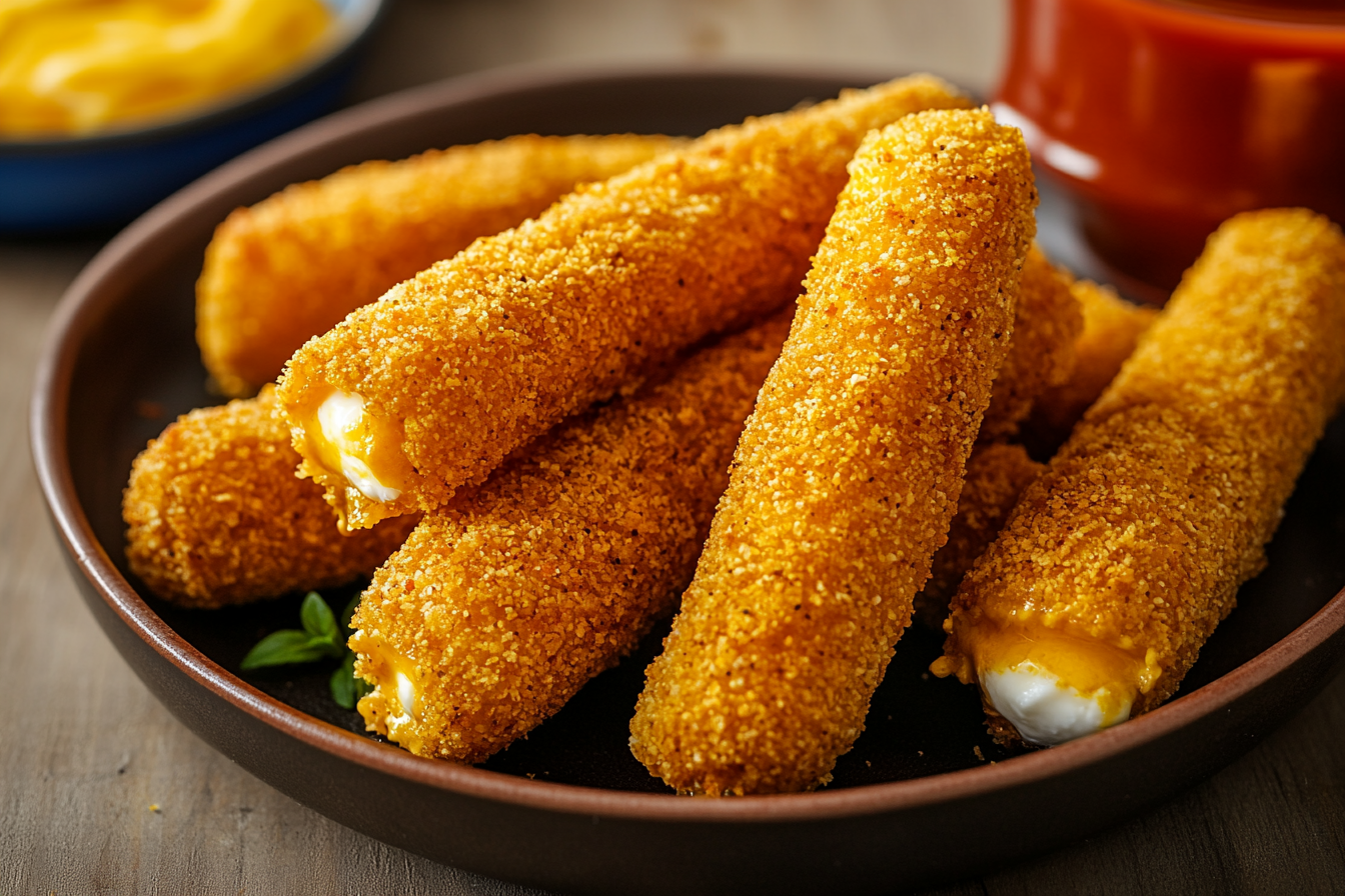 Cheesy Doritos Encrusted Mozzarella Sticks