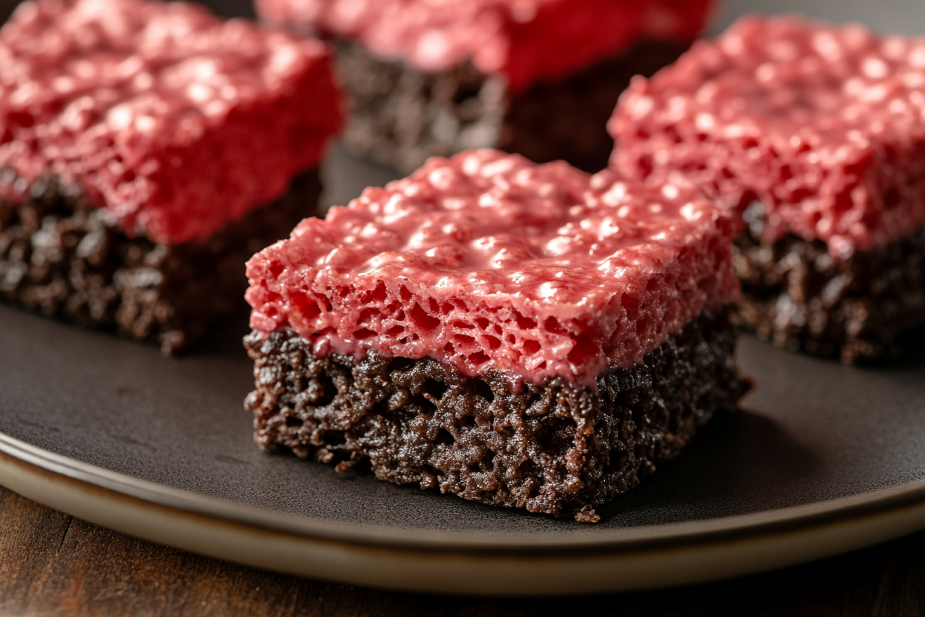 Chocolate Covered Cherry Rice Krispies Treats