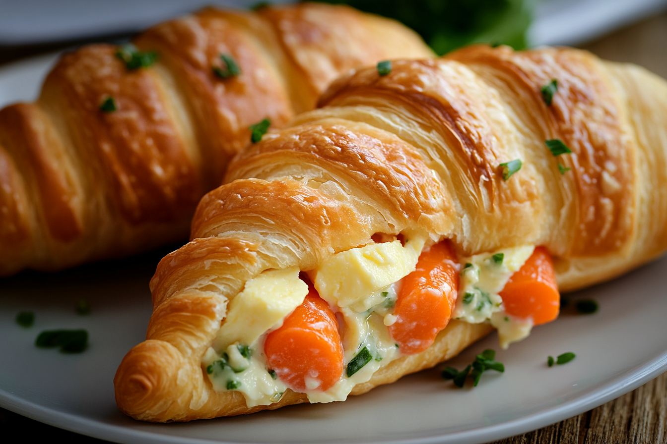 Crescent Roll Carrots Filled with Egg Salad