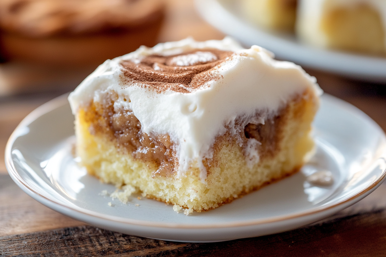 Cinnamon Roll Poke Cake