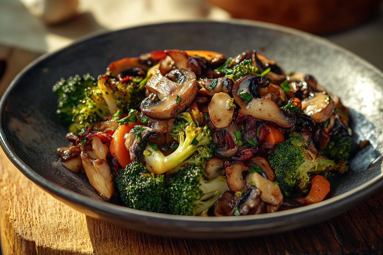 Broccoli, Carrot & Mushroom Stir-Fry