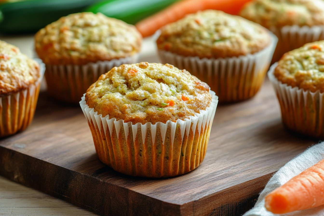 Zucchini Carrot Oatmeal Muffins