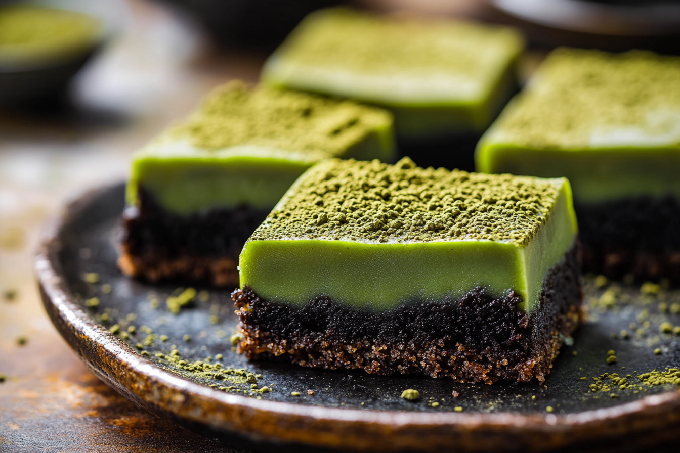 Matcha Mochi Brownies