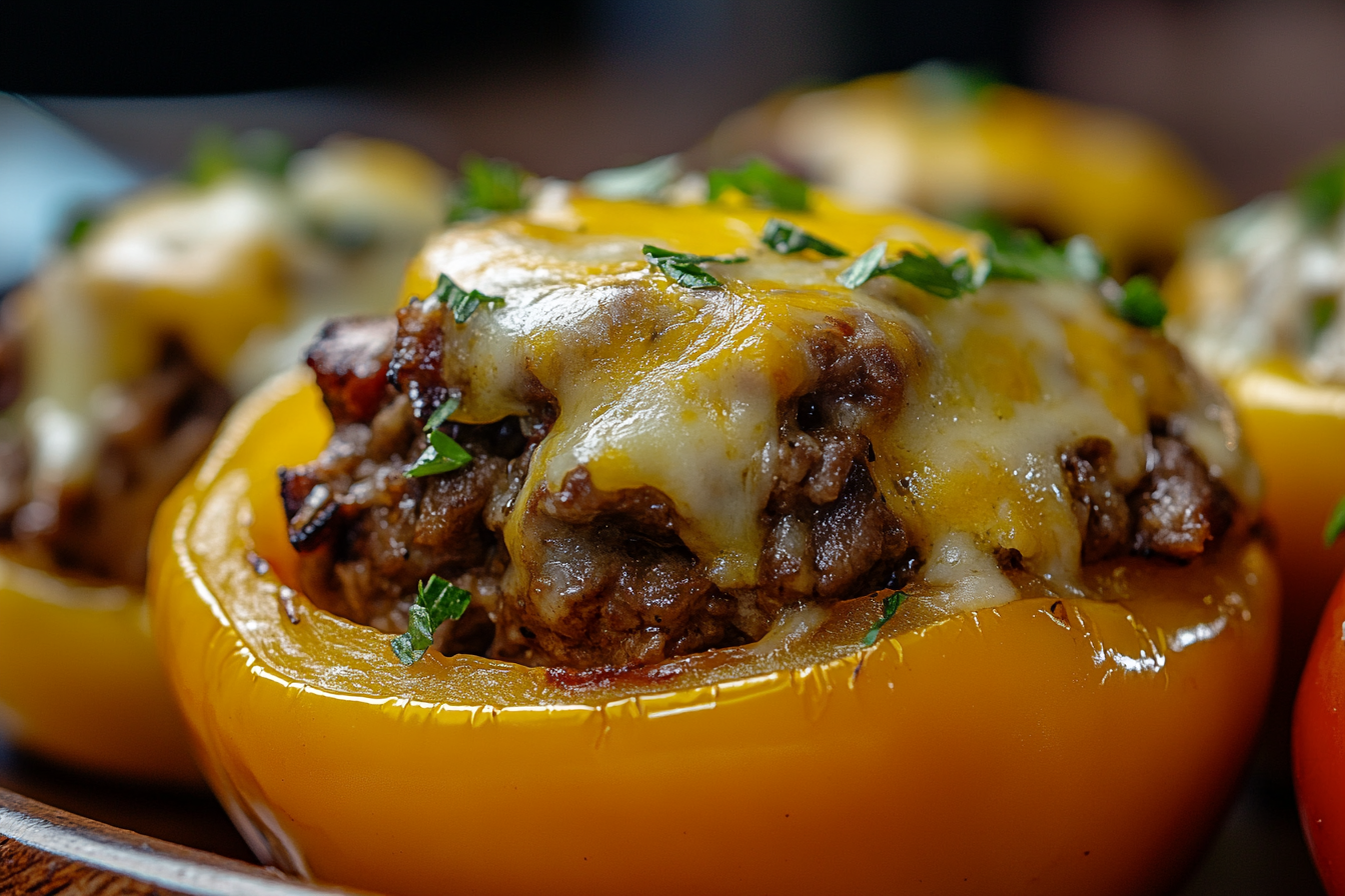 Philly Cheesesteak Loaded Stuffed Peppers