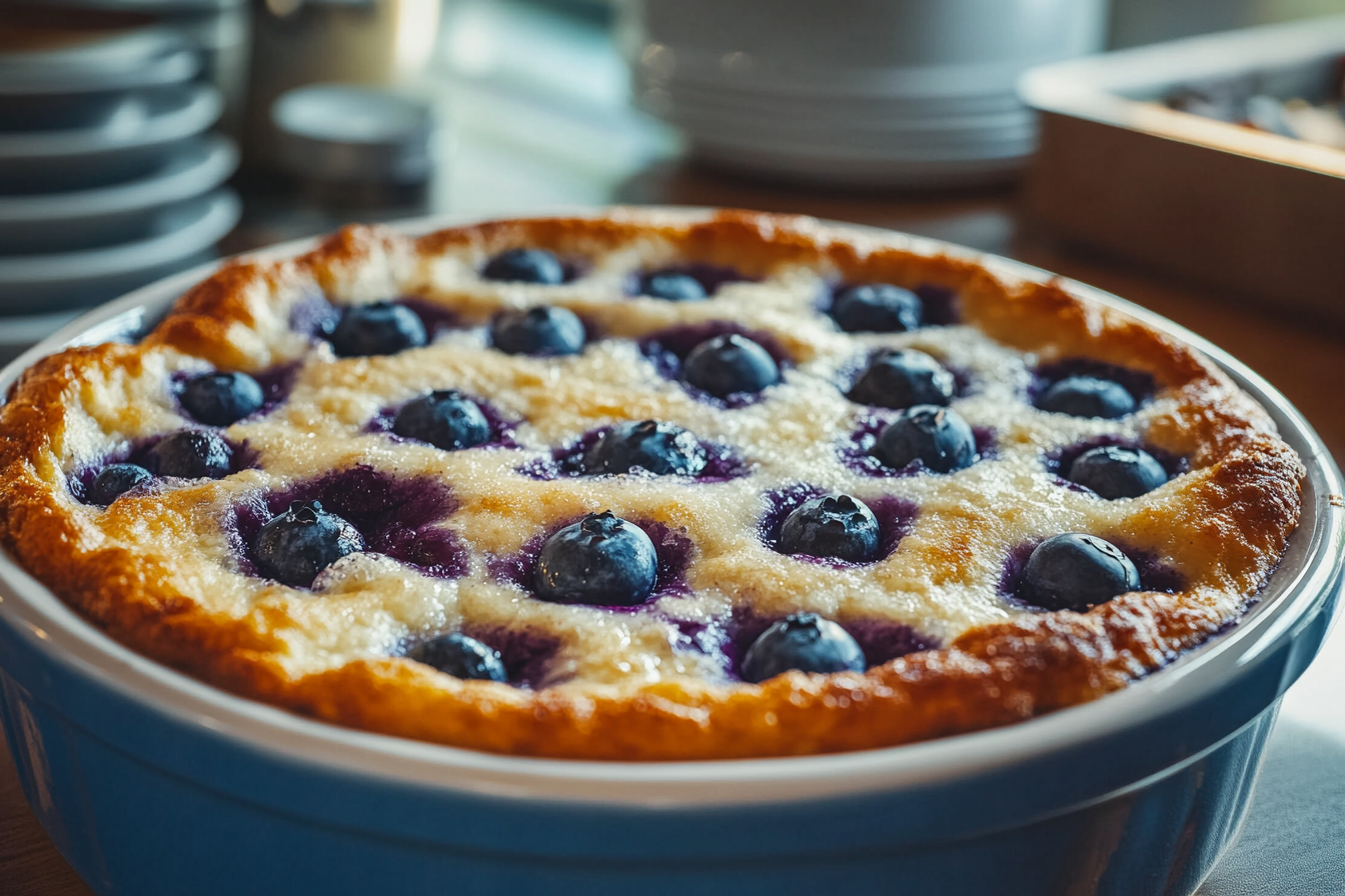Healthy Cottage Cheese Blueberry Bake