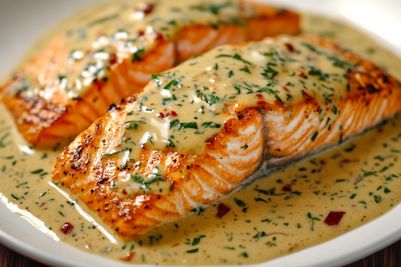 Pan-Seared Salmon with a Creamy Florentine Sauce