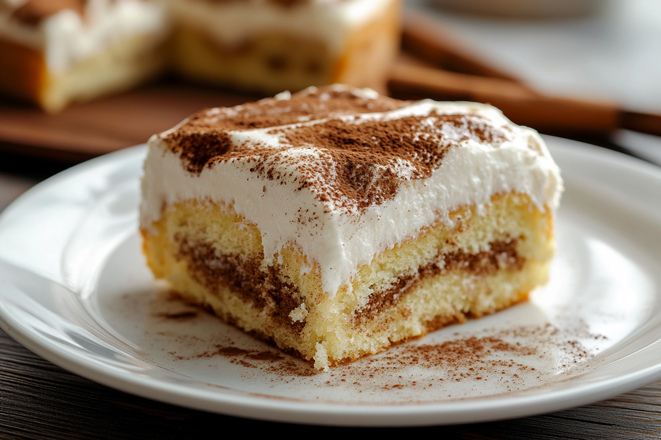 Delish Cinnamon Roll Poke Cake