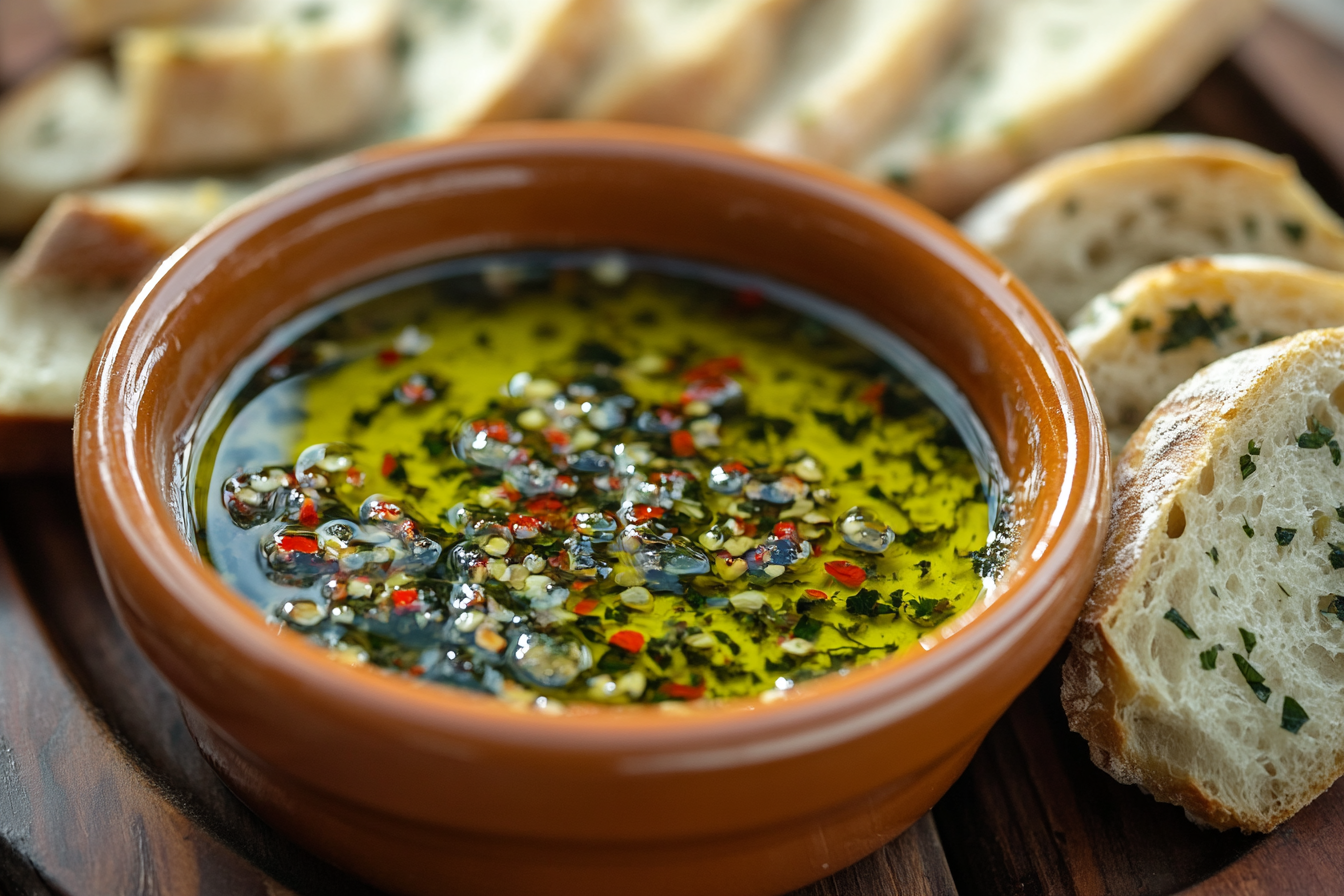 Olive Oil Dip with Warm Bread