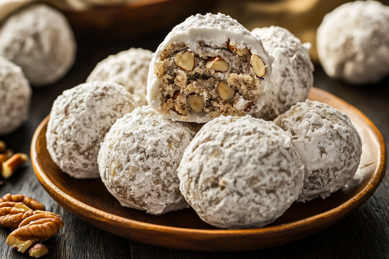 Buttery Pecan Snowball Cookies