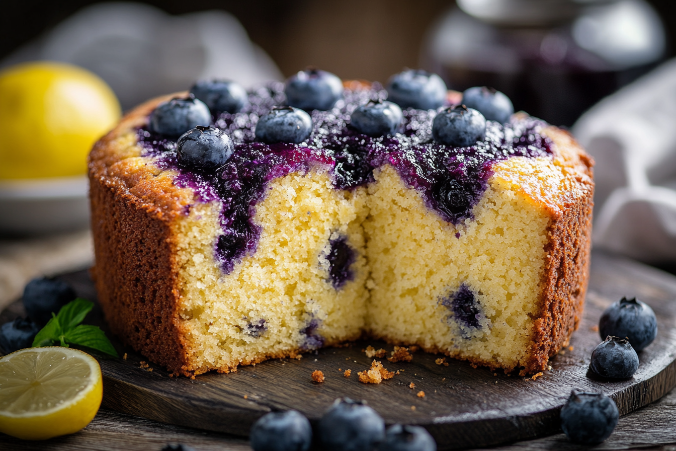 Blueberry Sour Cream Pound Cake
