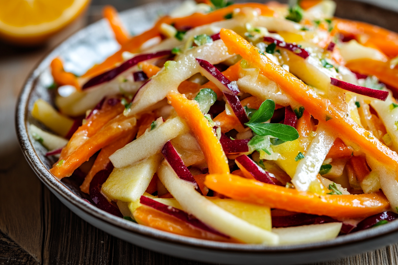 Crunchy Apple & Carrot Salad with Creamy Citrus Dressing