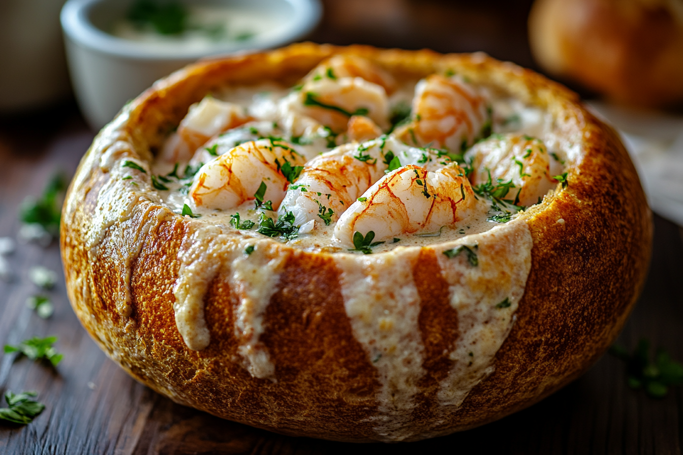 Stuffed Seafood Bread Bowl