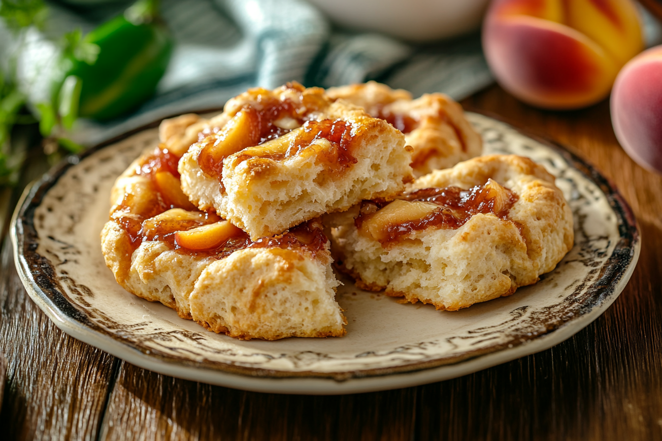 Butter Swim Biscuits with Peach Jalapeño Jam
