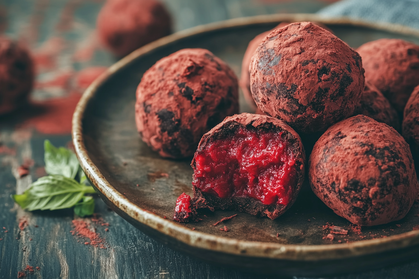 Strawberry Dark Chocolate Truffles