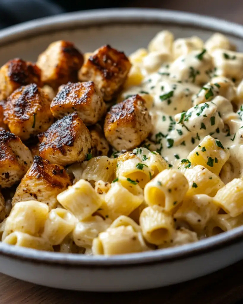 Garlic Butter Chicken Bites with Creamy Parmesan Pasta 4 Garlic Butter Chicken Bites with Creamy Parmesan Pasta