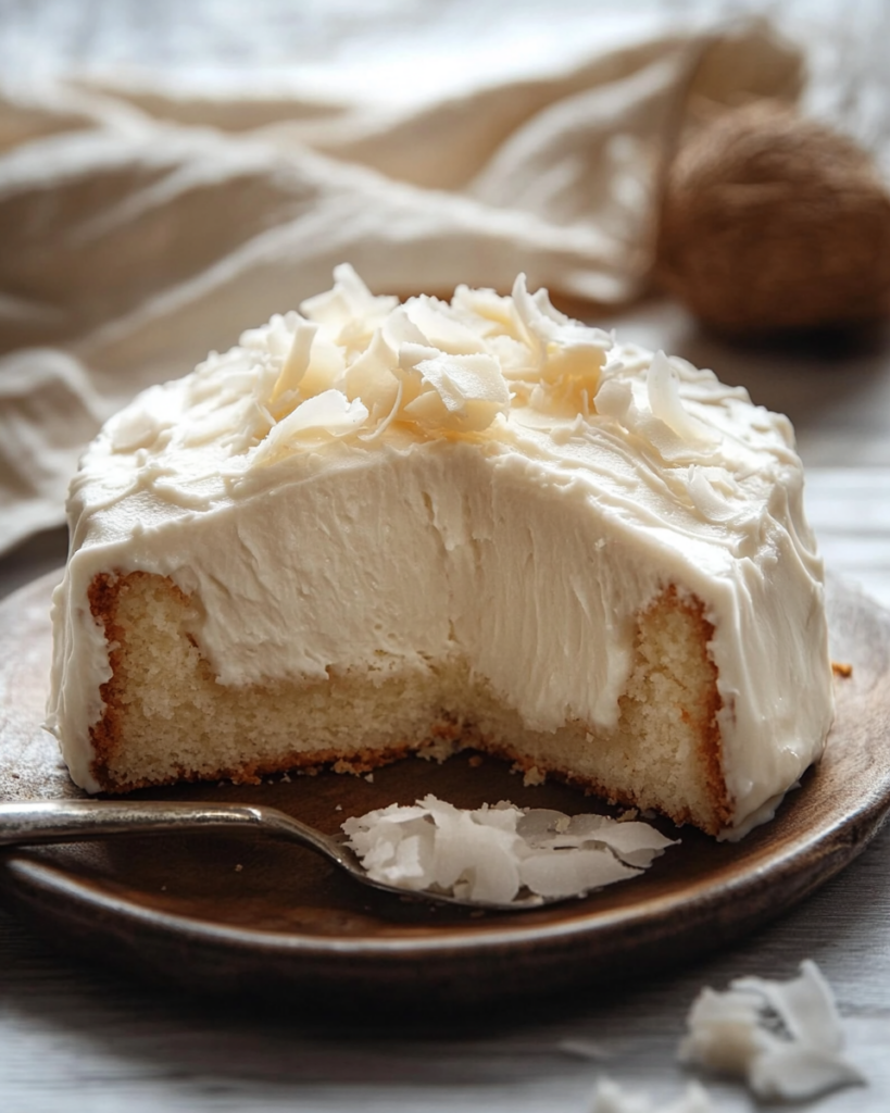 Delicious Creamy Coconut Cake 4 Delicious Creamy Coconut Cake