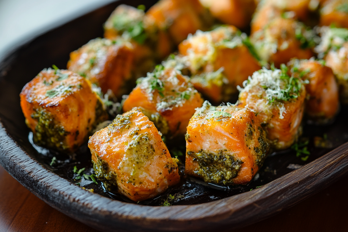 Pesto Salmon Bites