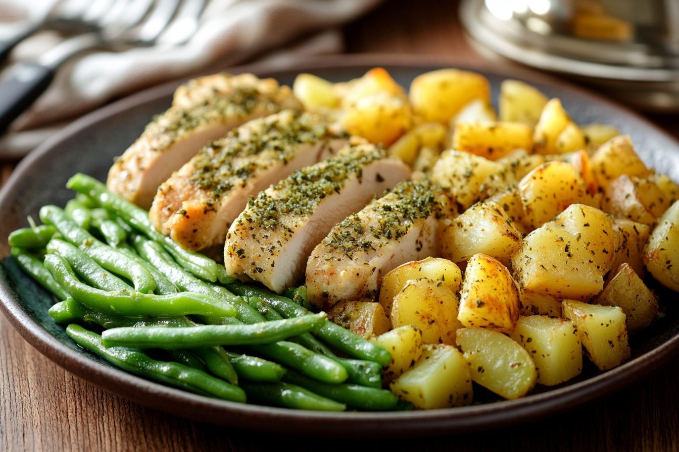 Italian Chicken, Potatoes, and Green Beans
