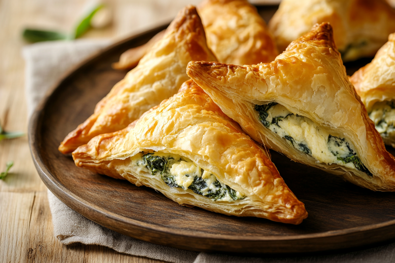Spinach Cheese Puff Triangles