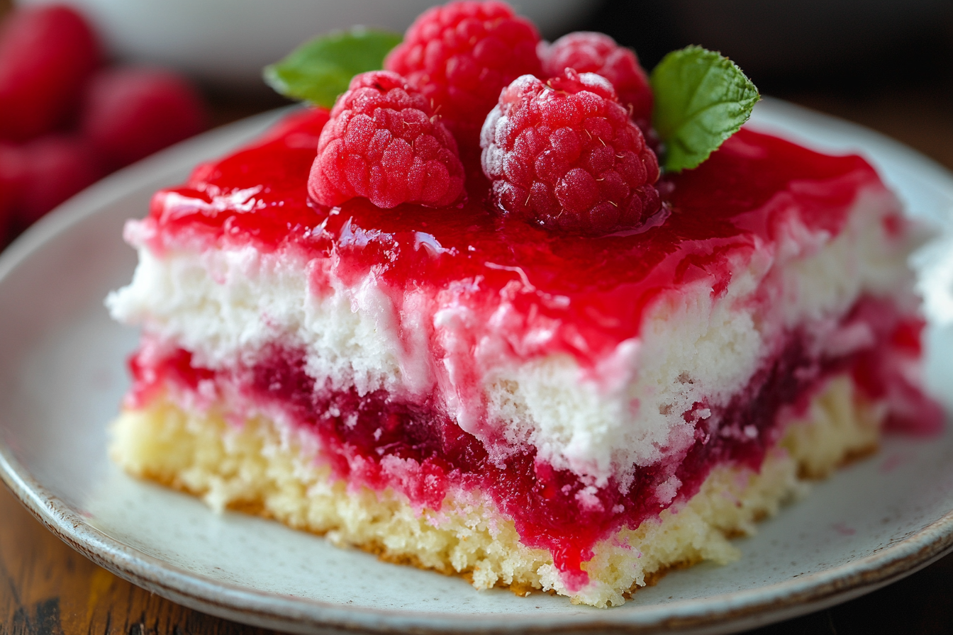 Raspberry Zinger Poke Cake