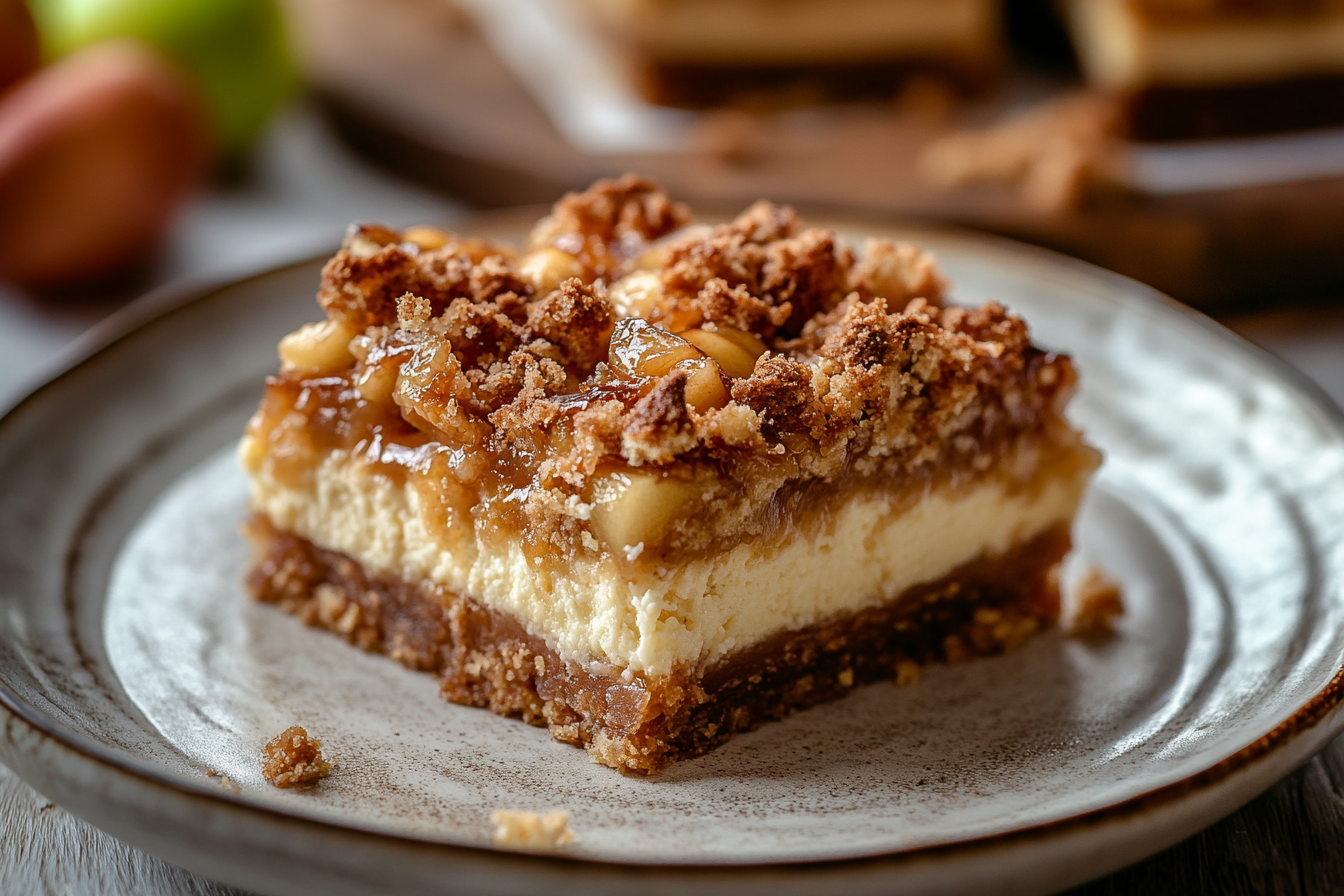 Salted Caramel Apple Cheesecake Bars