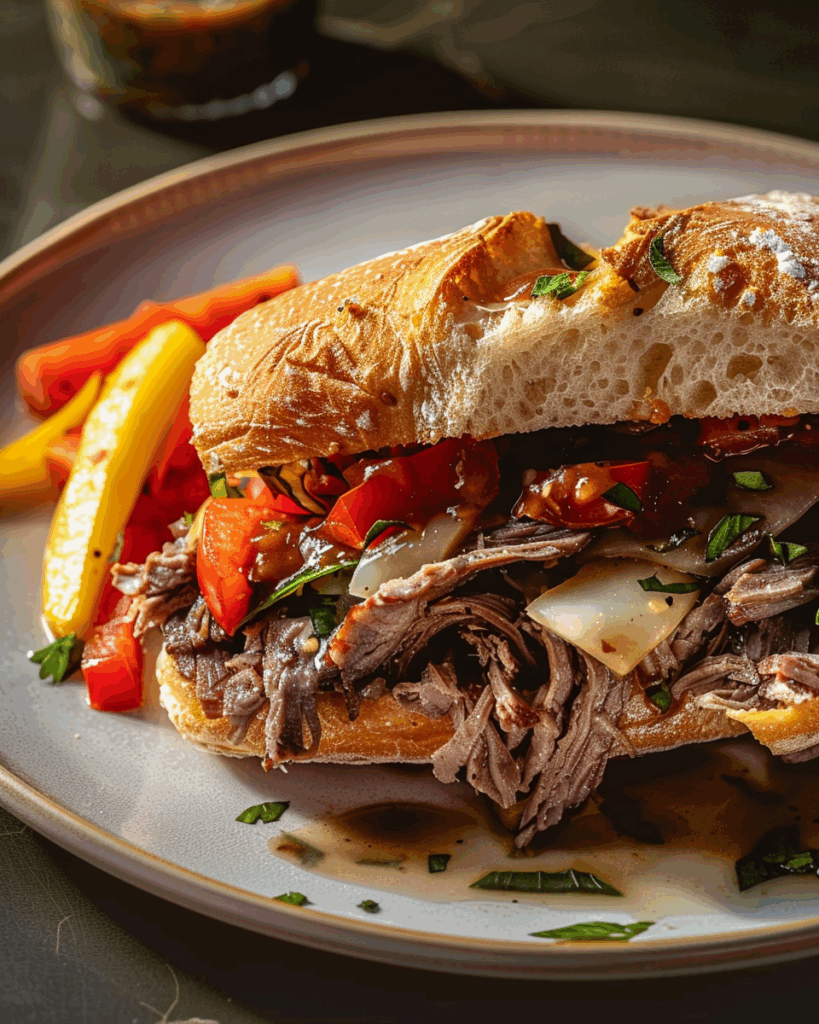 Homemade Chicago Italian Beef Sandwich 4 Homemade Chicago Italian Beef Sandwich