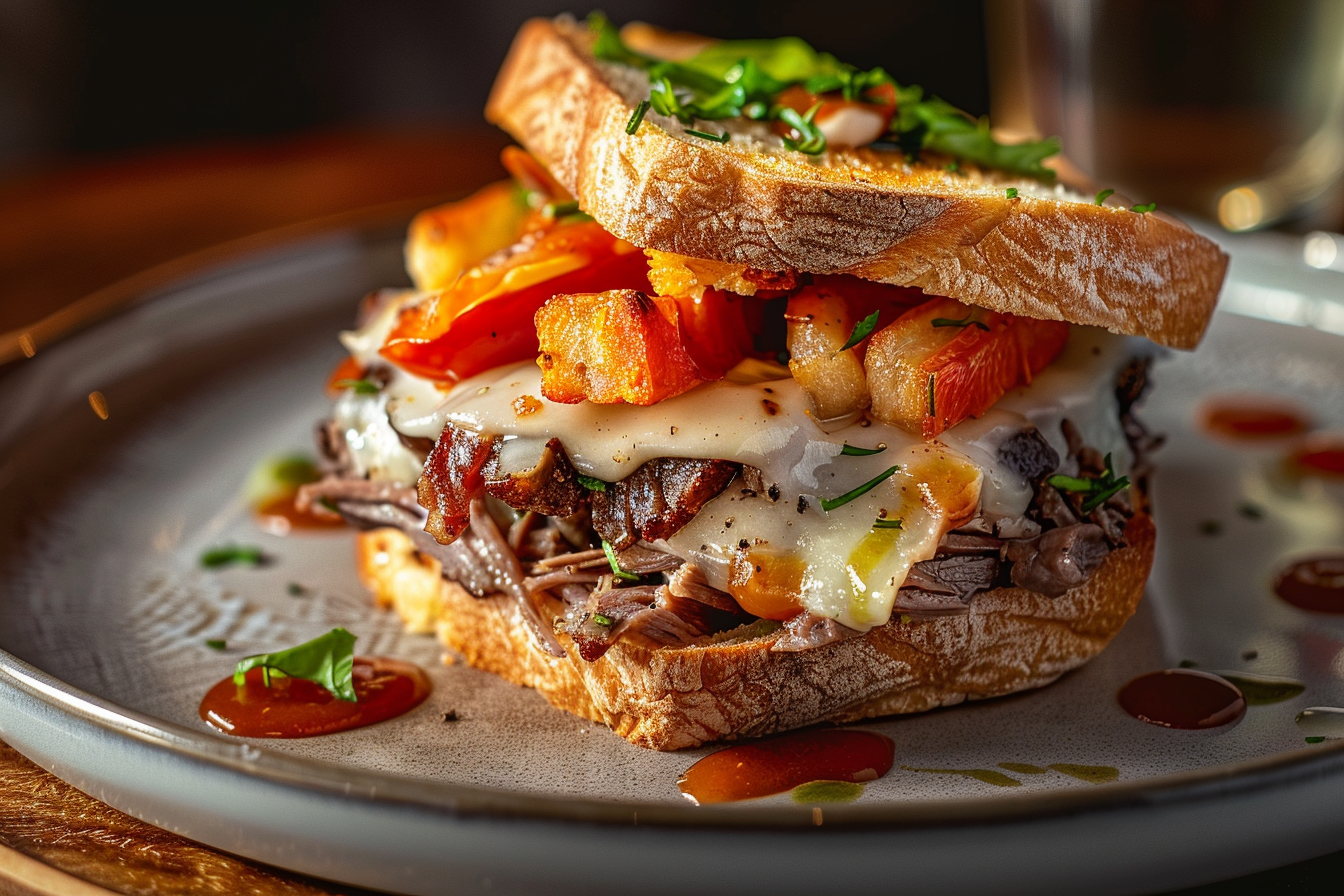 Homemade Chicago Italian Beef Sandwich