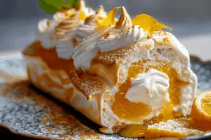 Lemon Curd Meringue Roulade