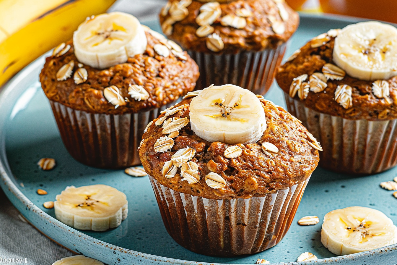 Healthy Banana Oat Muffins