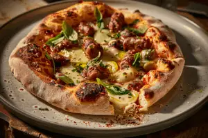 Spicy Sausage and Pepperoncini Thin Crust Pizza