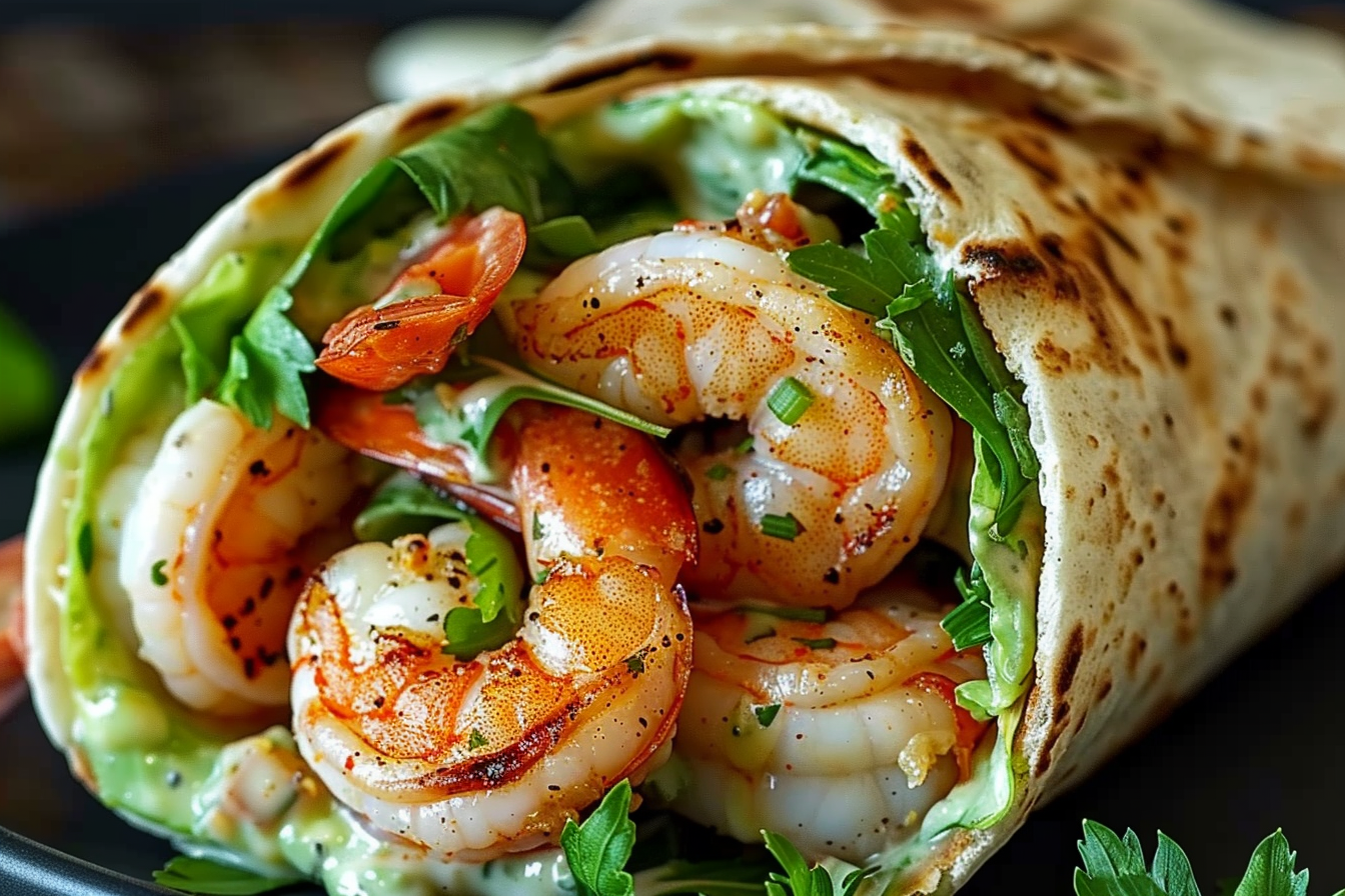 Grilled Shrimp Caesar Wraps