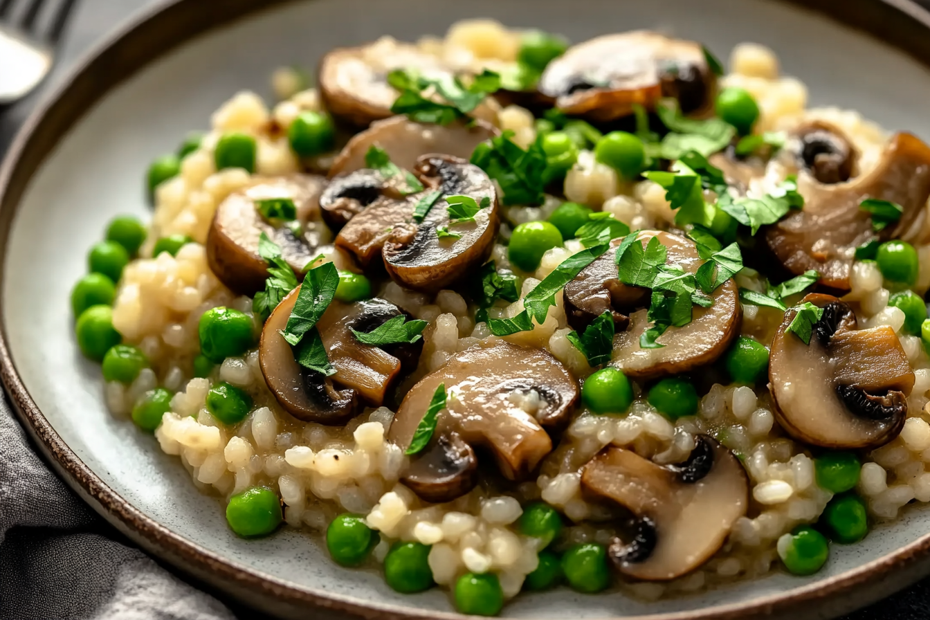 Mushroom Pea Risotto