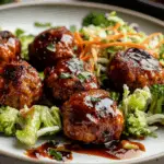 Sticky BBQ Chicken Meatballs with Broccoli Slaw 5 Sticky BBQ Chicken Meatballs with Broccoli Slaw