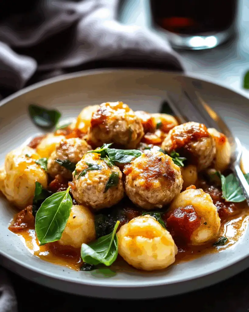 Slow Cooker Tuscan Chicken Meatballs with Gnocchi 4 Slow Cooker Tuscan Chicken Meatballs with Gnocchi