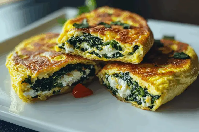 Easy Spinach Feta Baked Omelets