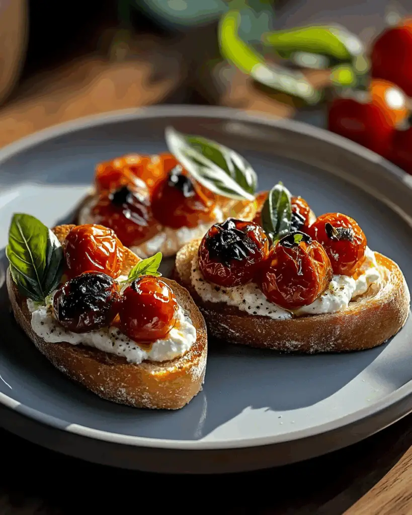 Ricotta Bruschetta with Roasted Tomatoes 4 Ricotta Bruschetta with Roasted Tomatoes