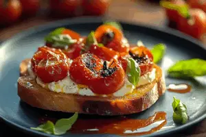 Ricotta Bruschetta with Roasted Tomatoes