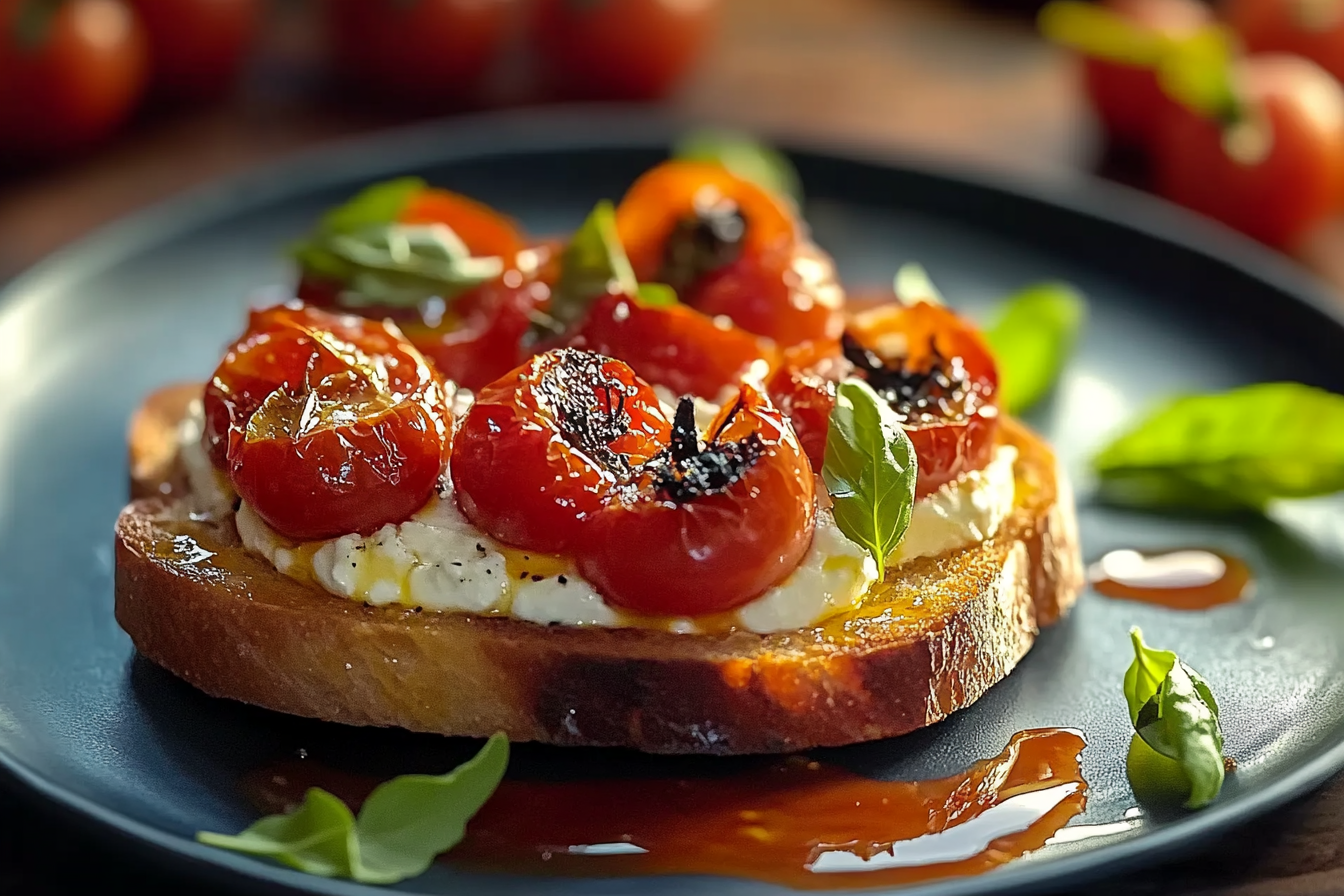 Ricotta Bruschetta with Roasted Tomatoes