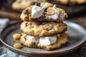 Chocolate Chip Potato Chip Cookies with Marshmallow Fluff