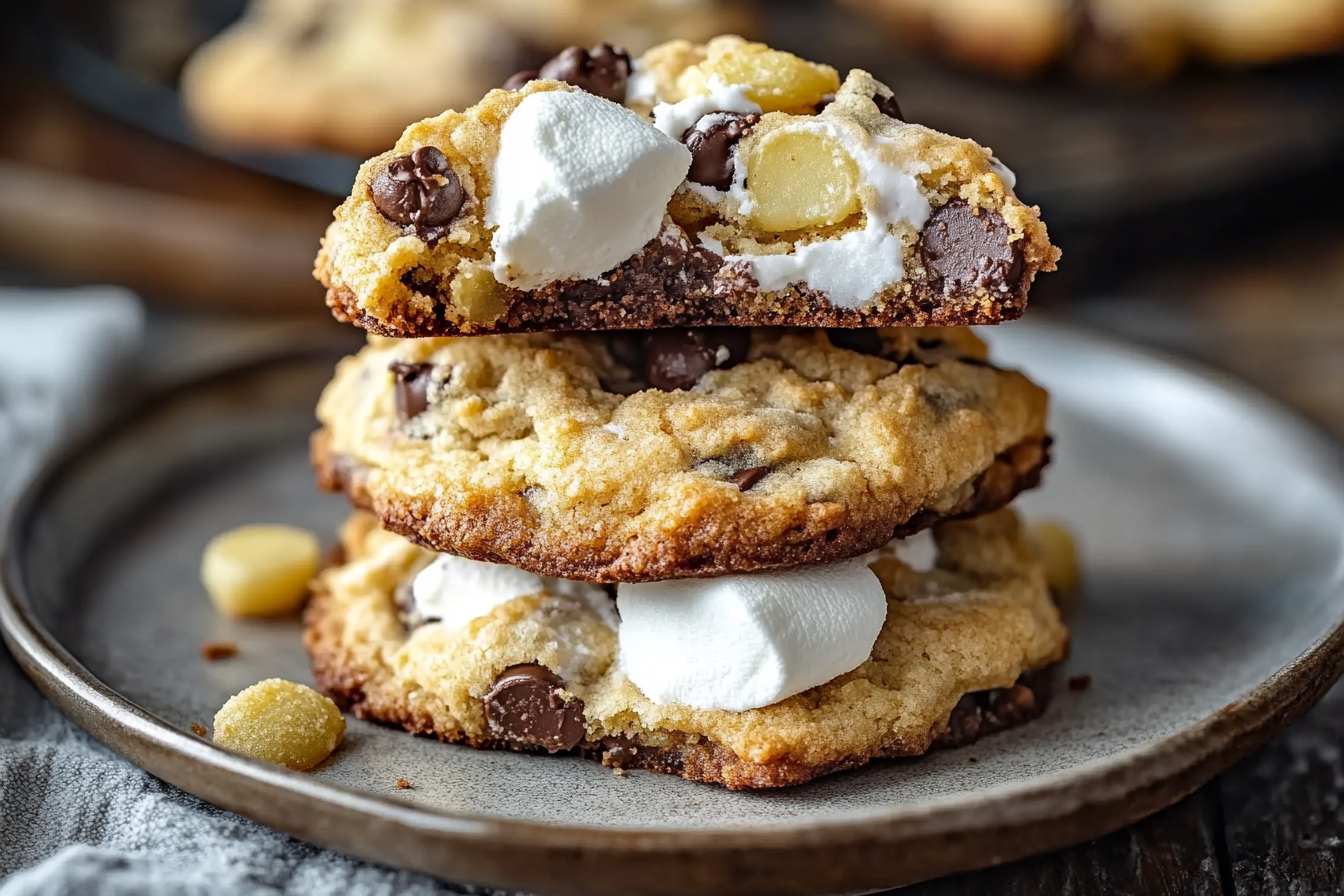 Chocolate Chip Potato Chip Cookies with Marshmallow Fluff