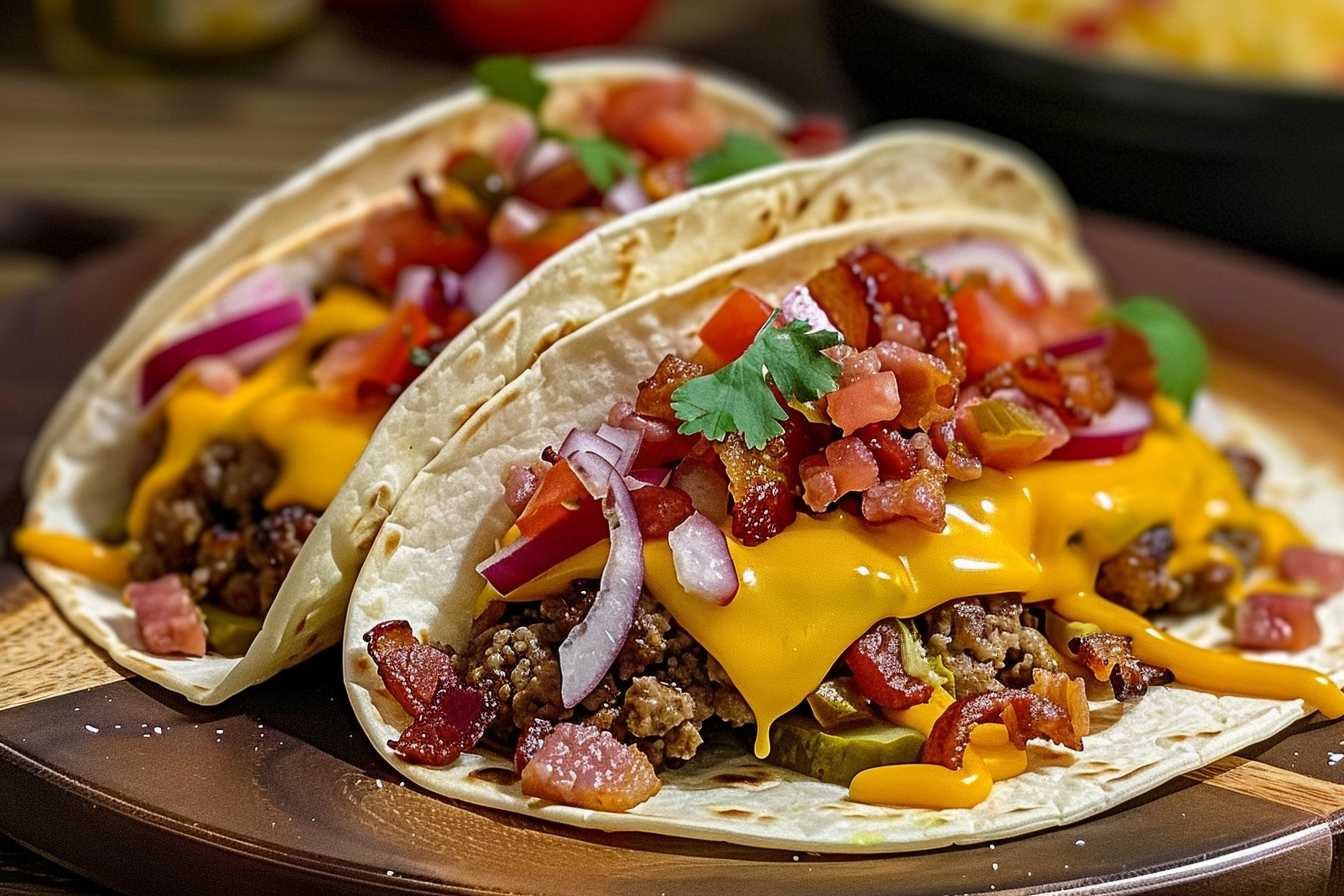 Loaded Bacon Cheeseburger Tacos
